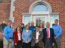 Attending the ARISS meeting at W1AW were (L–R) Mark Steiner, K3MS; Debra Johnson, K1DMJ; Cynthia McArthur, Deborah Brown-Biggs, Barry Baines, WD4ASW; Mark Severance, N5XWF; Rosalie White, K1STO; Ed Pritchard, and Dewey Rykard, KI4RGD. [Photo by Joel Kleinman, N1BKE]